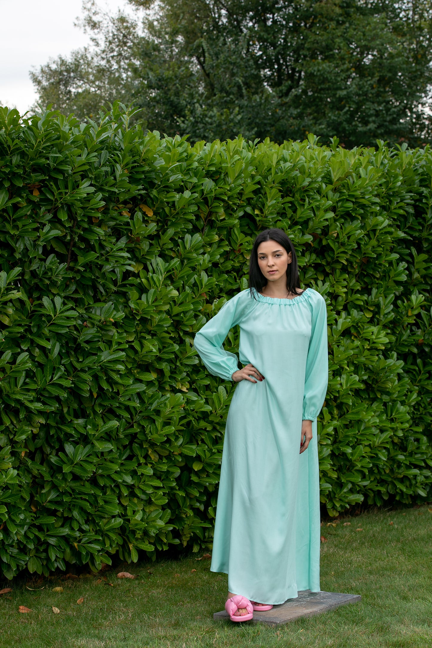 Kaftan Maxi Dress in Mint Color