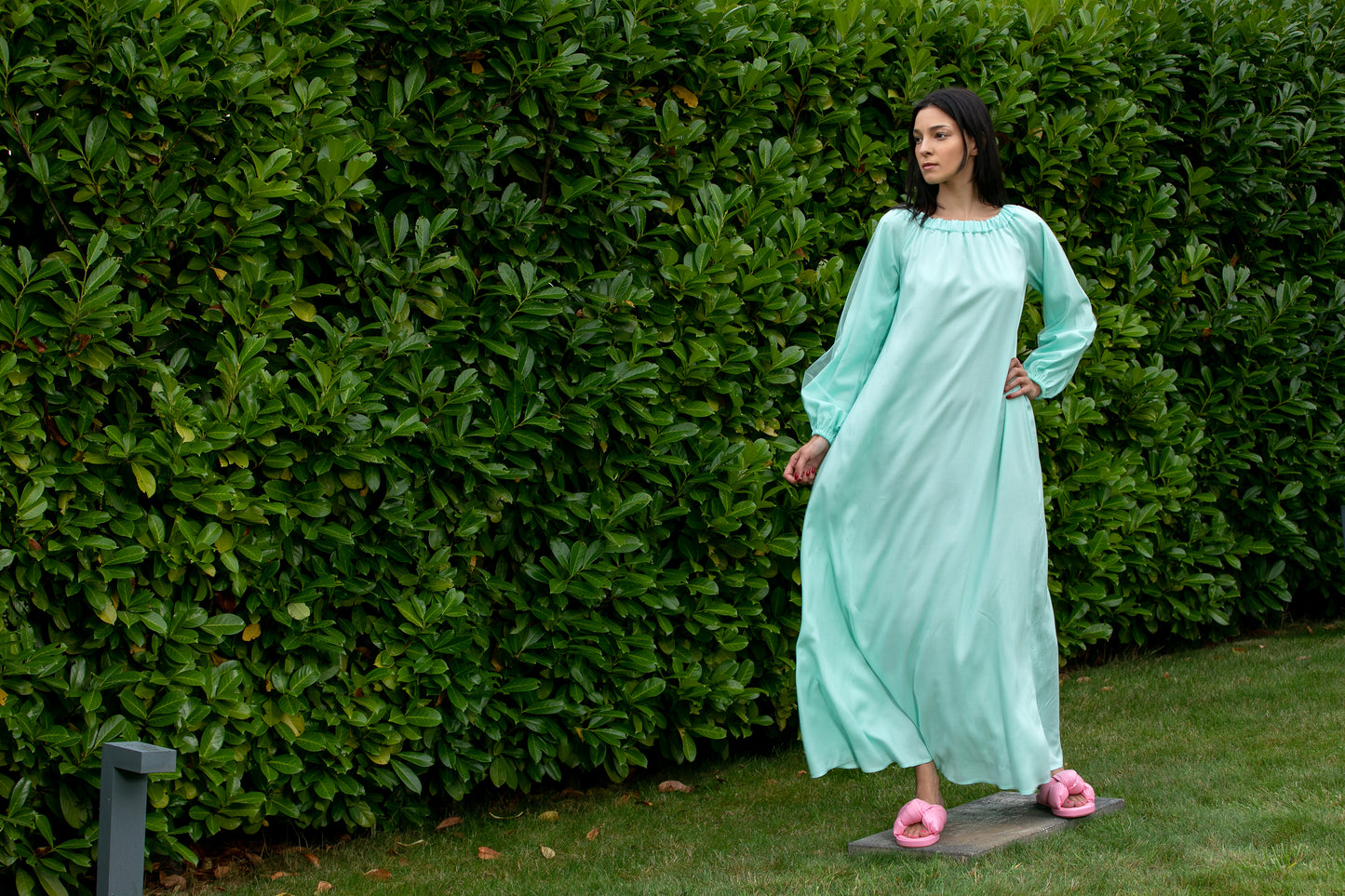 Kaftan Maxi Dress in Mint Color