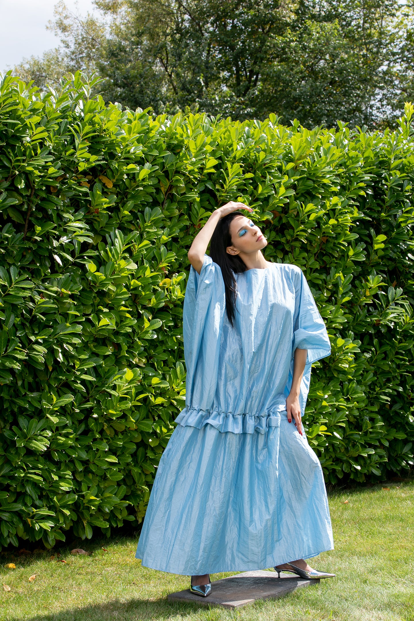 Blue Taffeta Dress