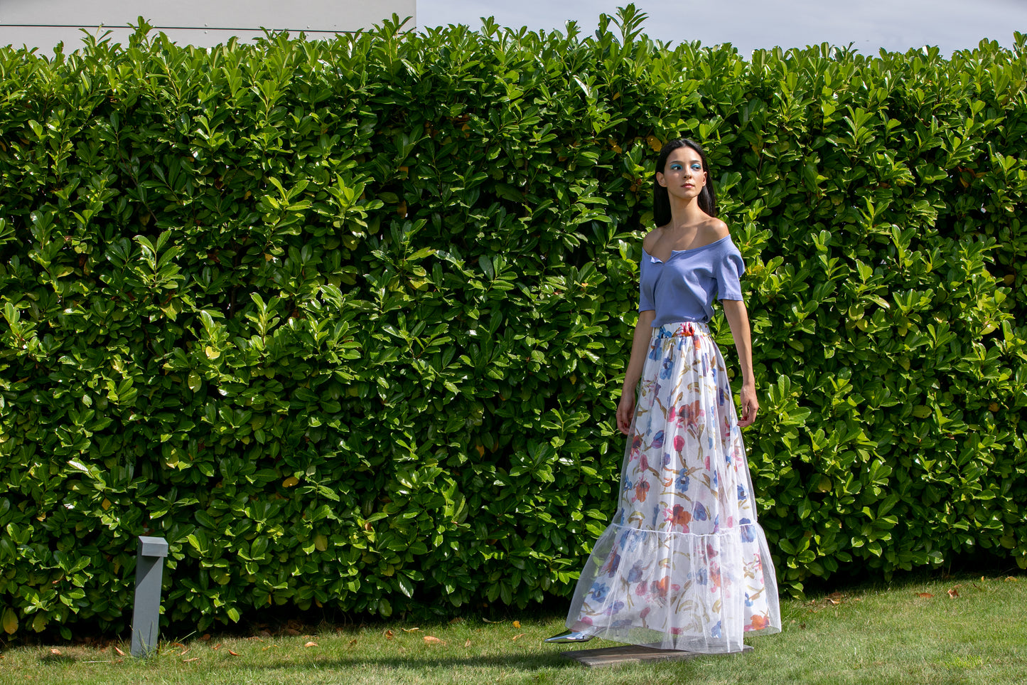 Floral Skirt With Tulle