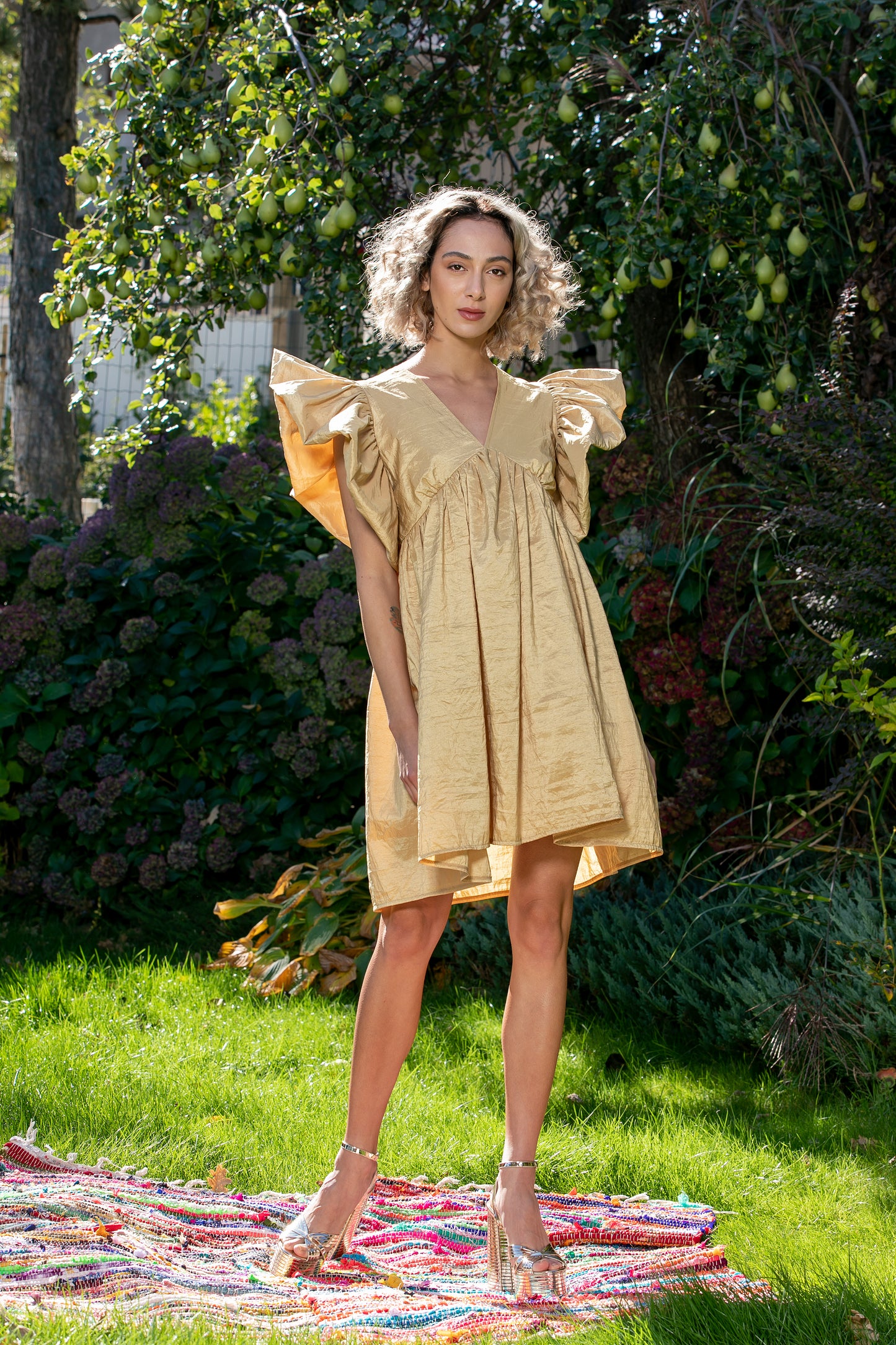 Gold Taffeta Dress