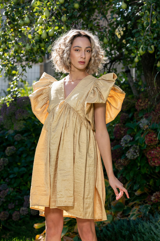 Gold Taffeta Dress