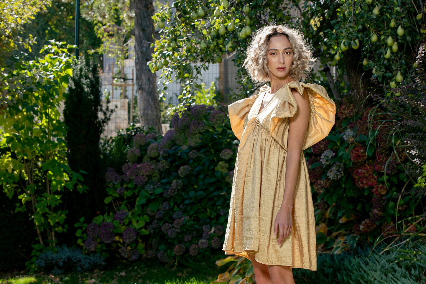 Gold Taffeta Dress