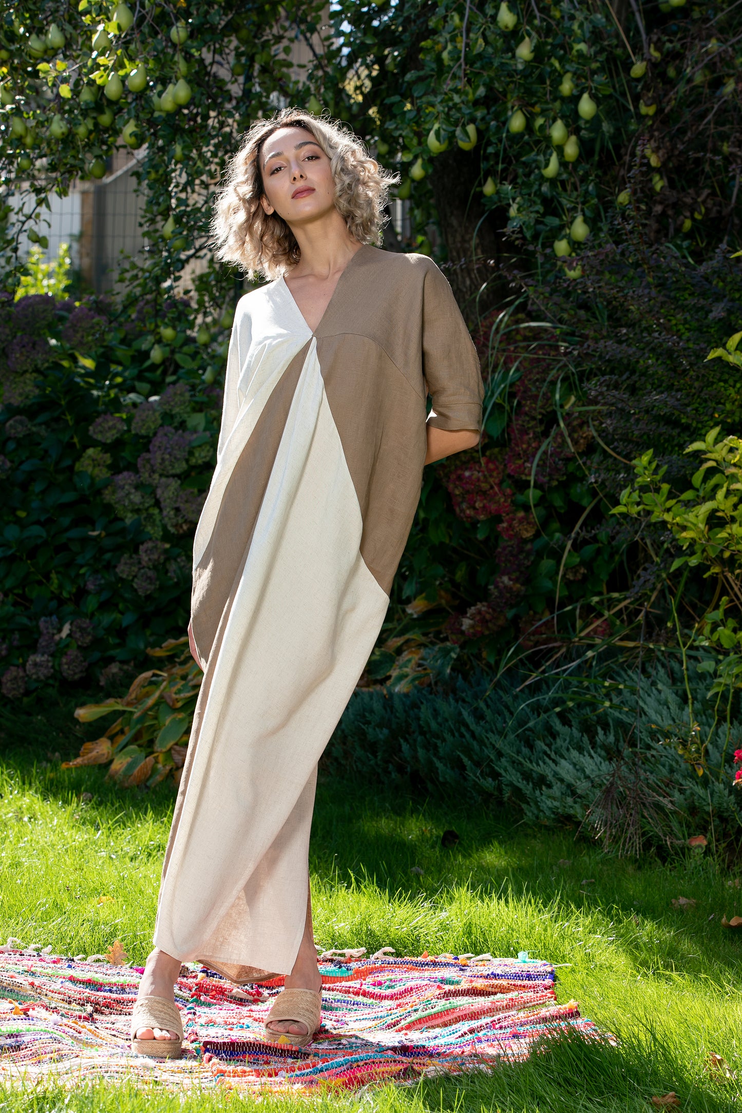 Linen Kaftan Dress