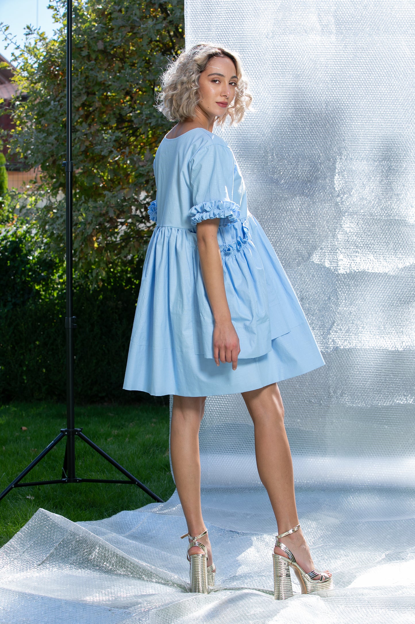 Sky Blue Trapeze Dress