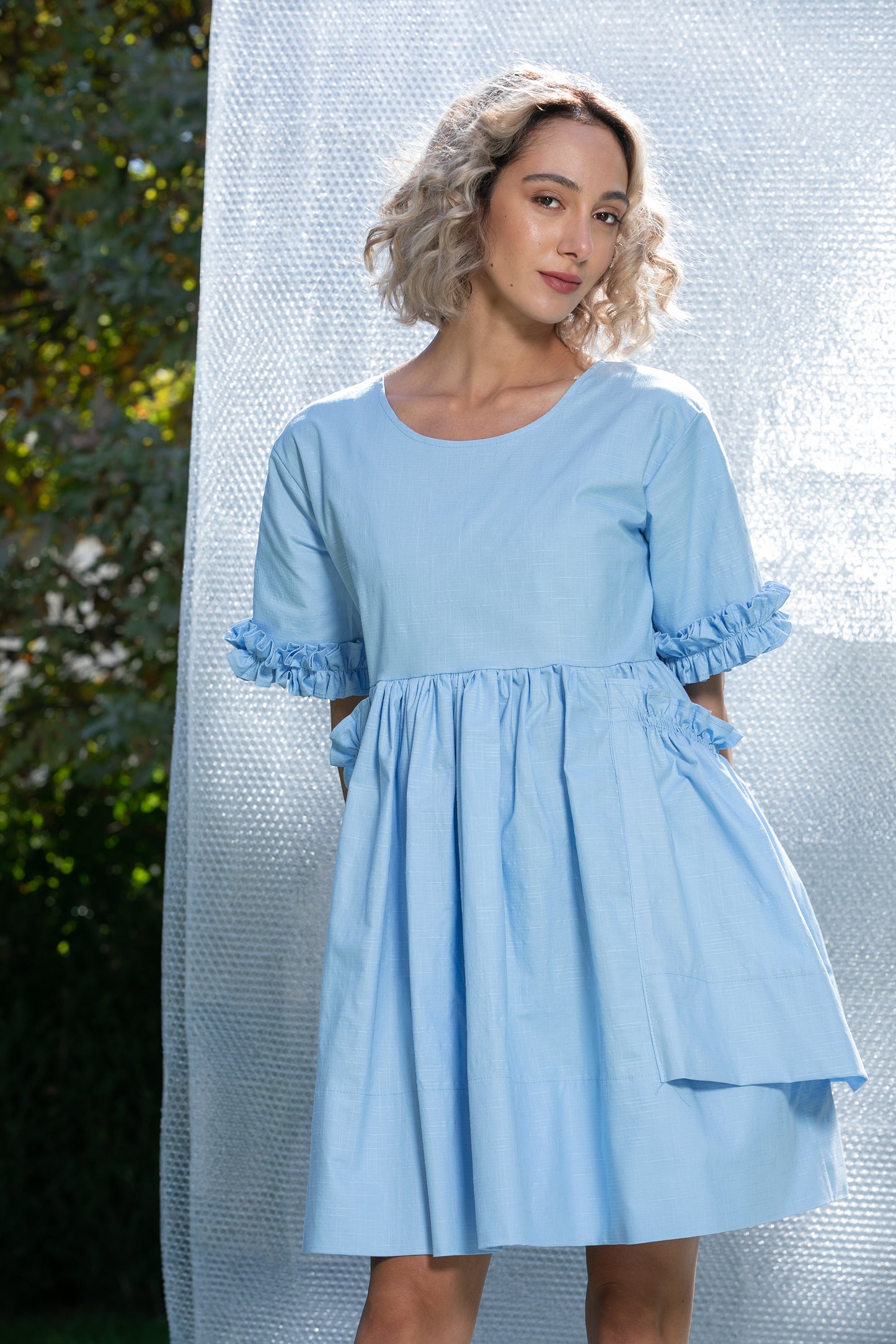 Sky Blue Trapeze Dress