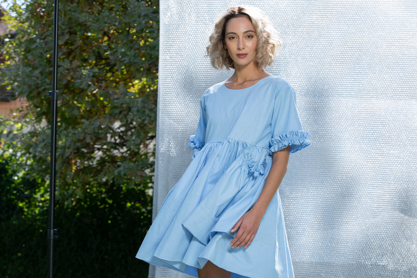 Sky Blue Trapeze Dress