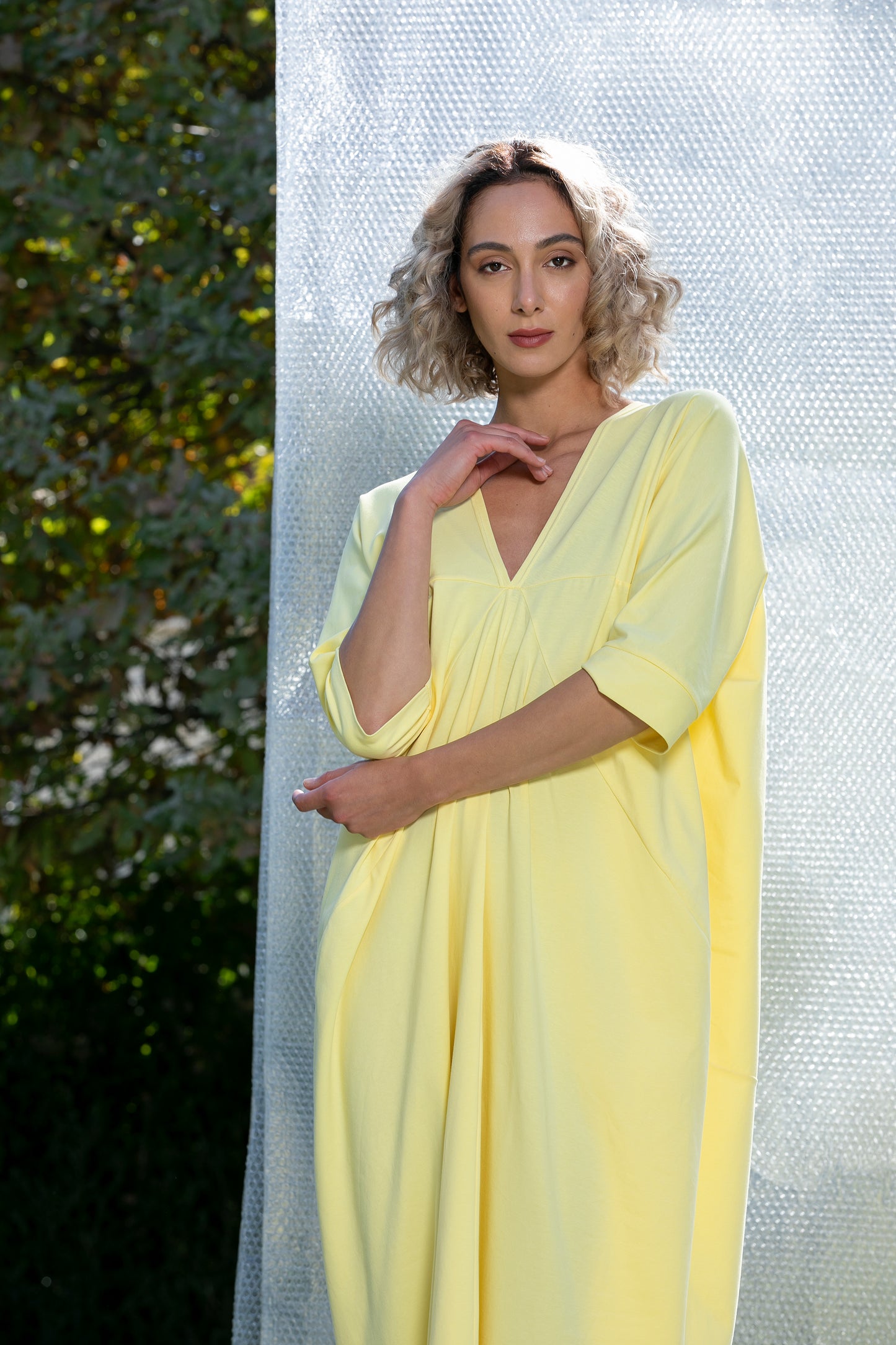 Yellow Kaftan Dress