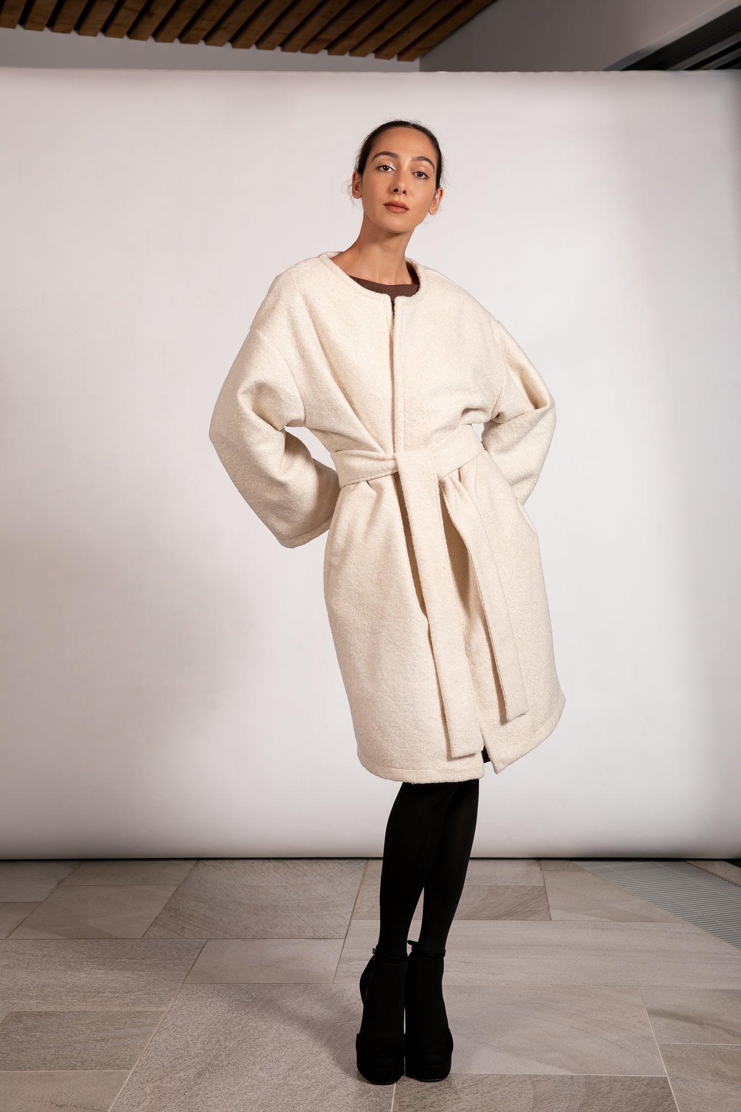 Off White Midi Coat