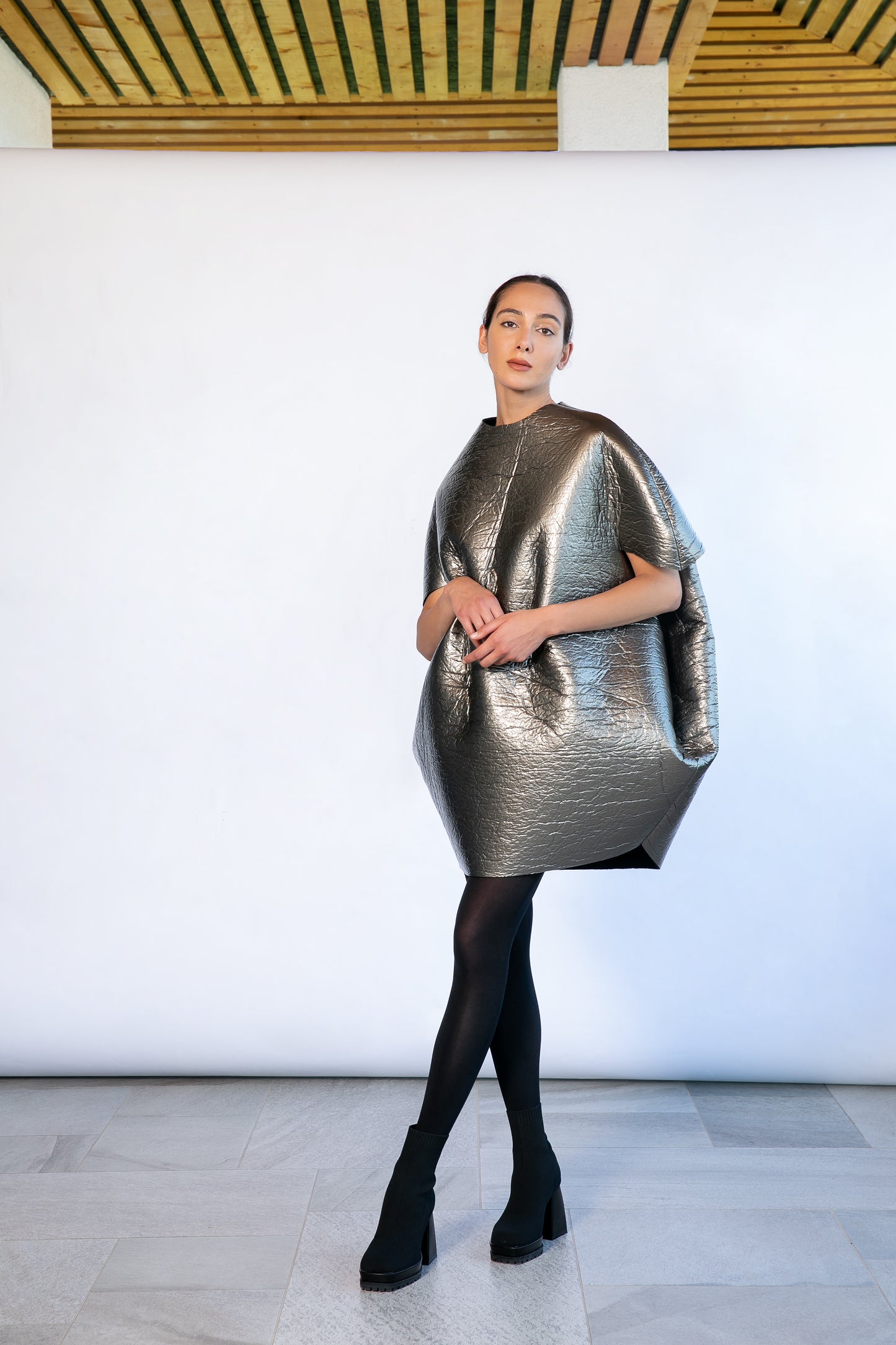 Wool Metallic Dress