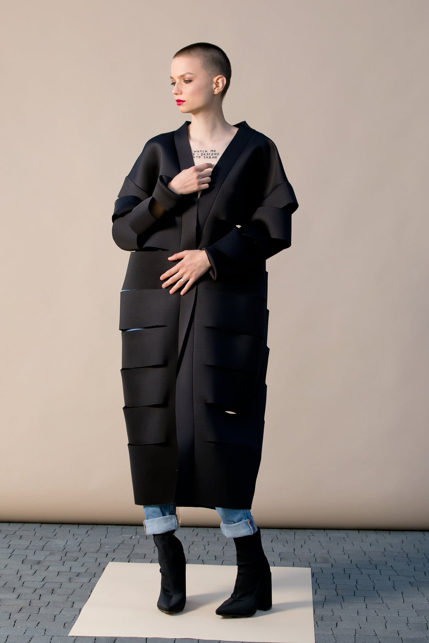 Black Neoprene Coat