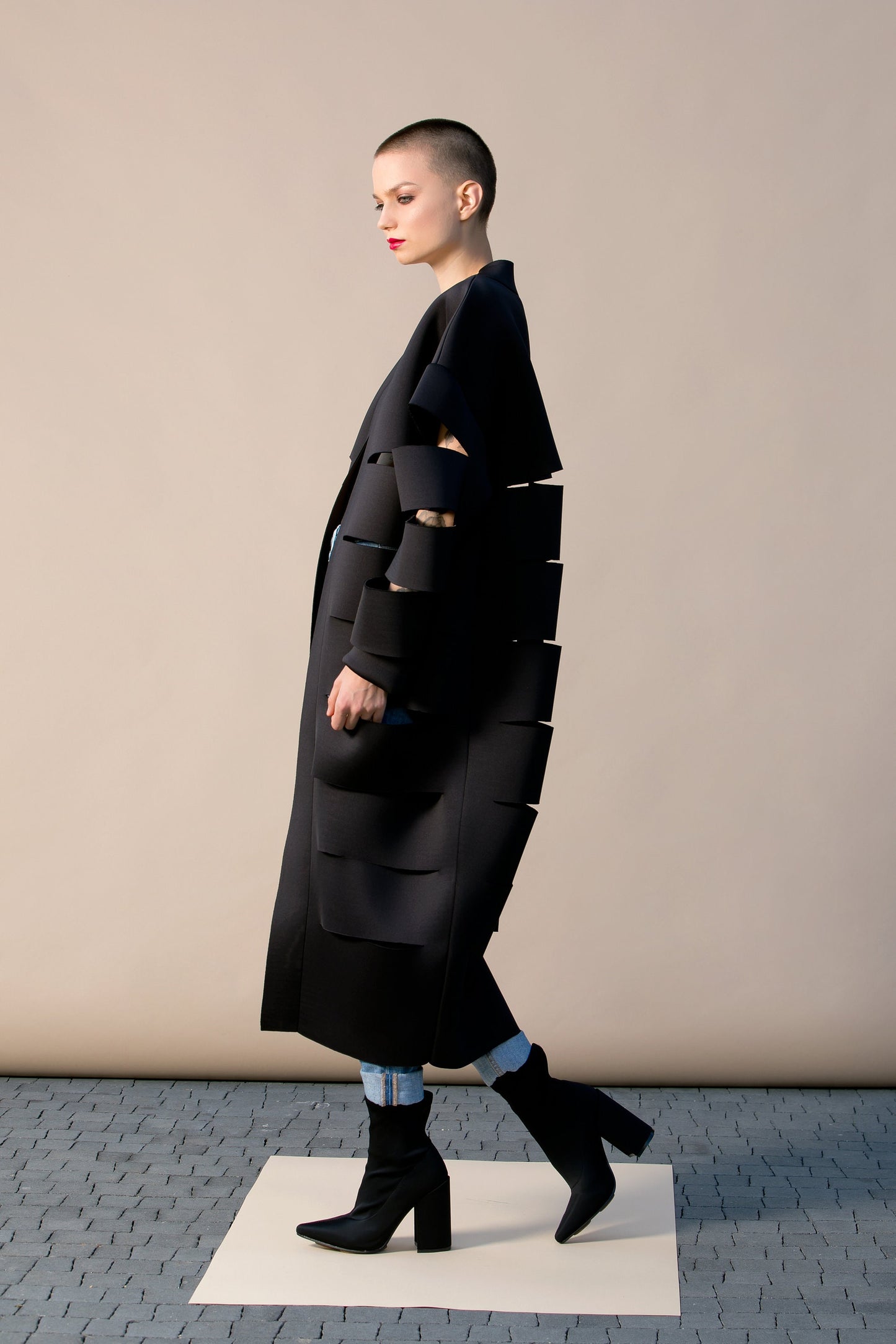 Black Neoprene Coat