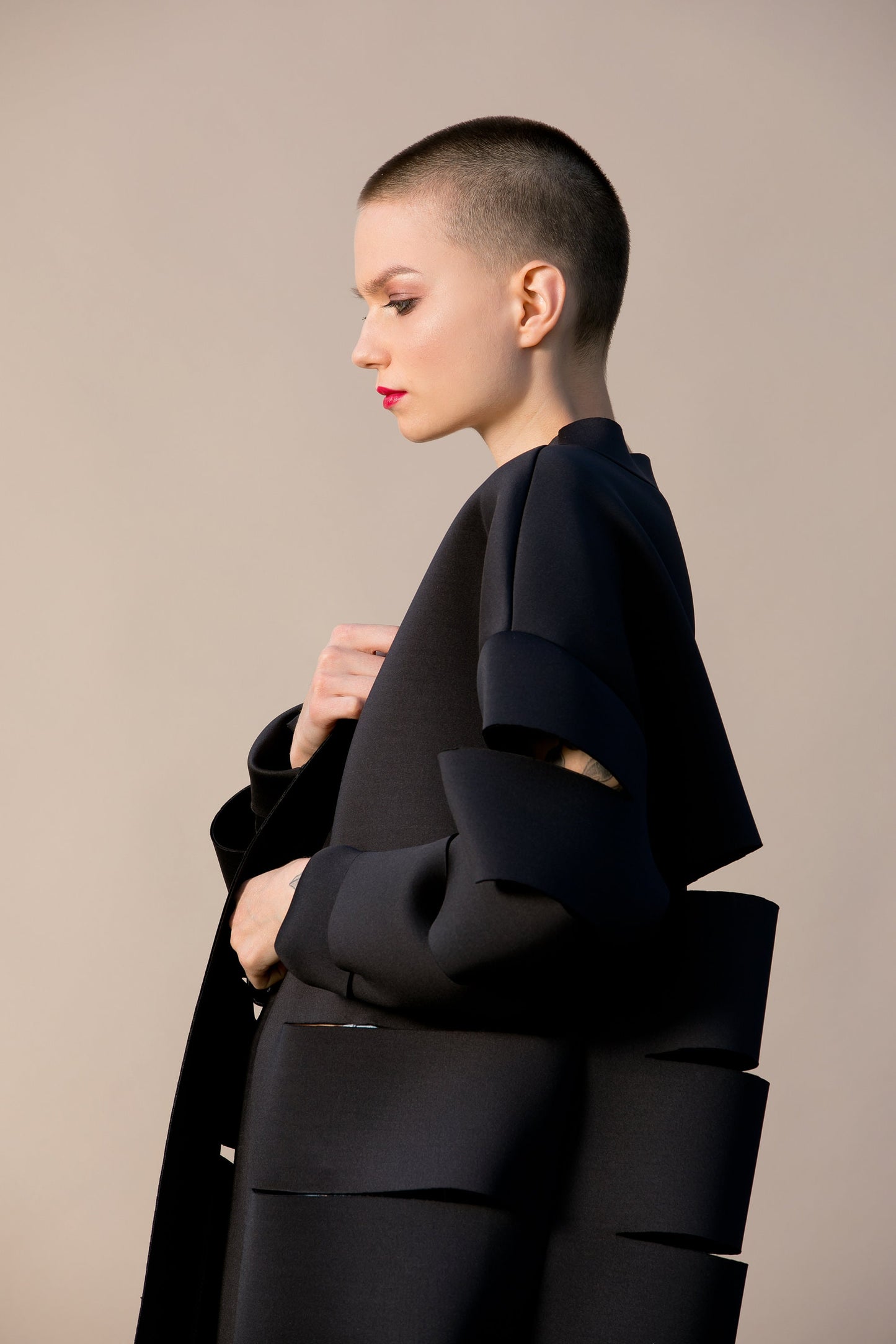 Black Neoprene Coat