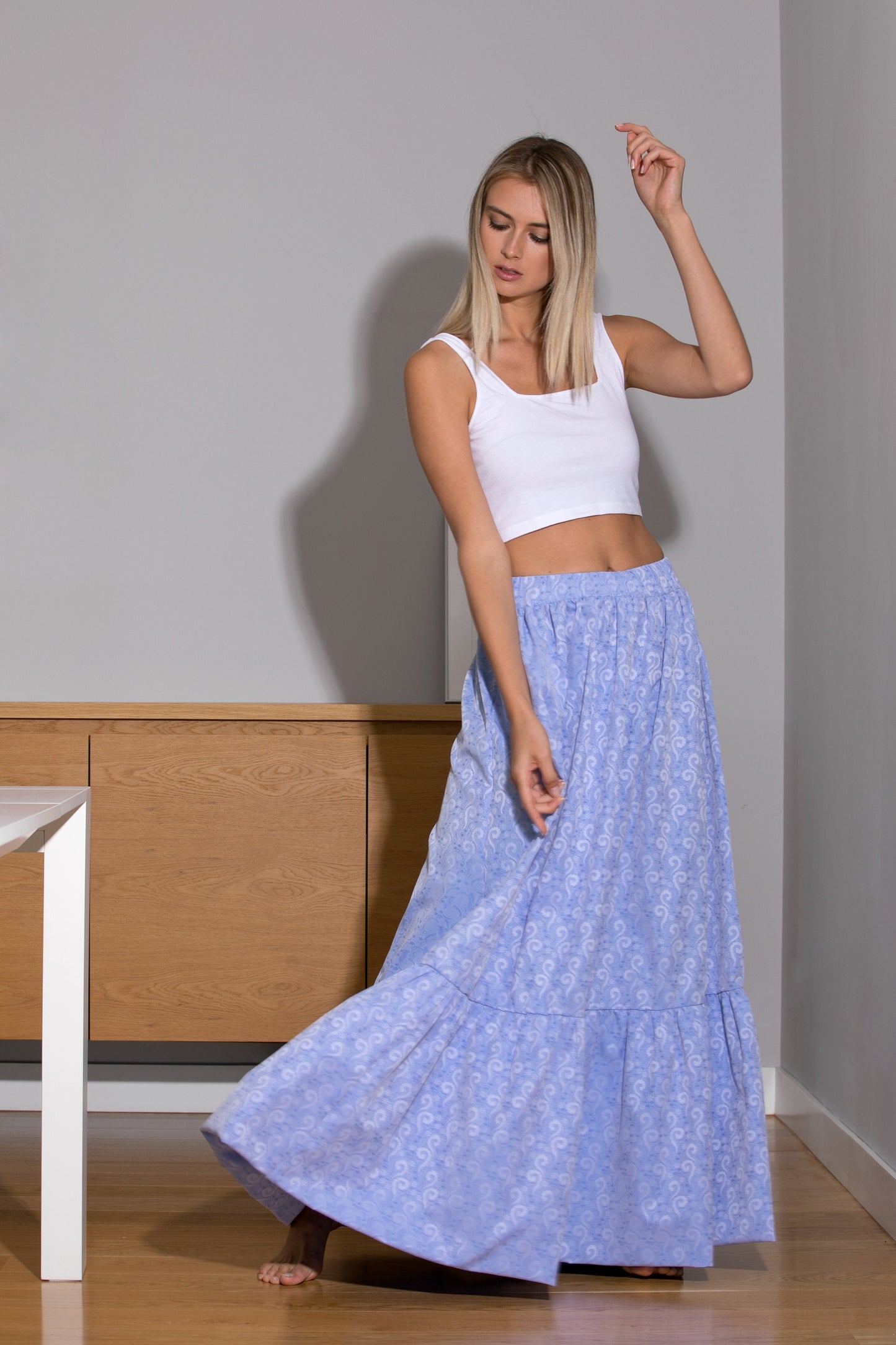 Blue Maxi Skirt