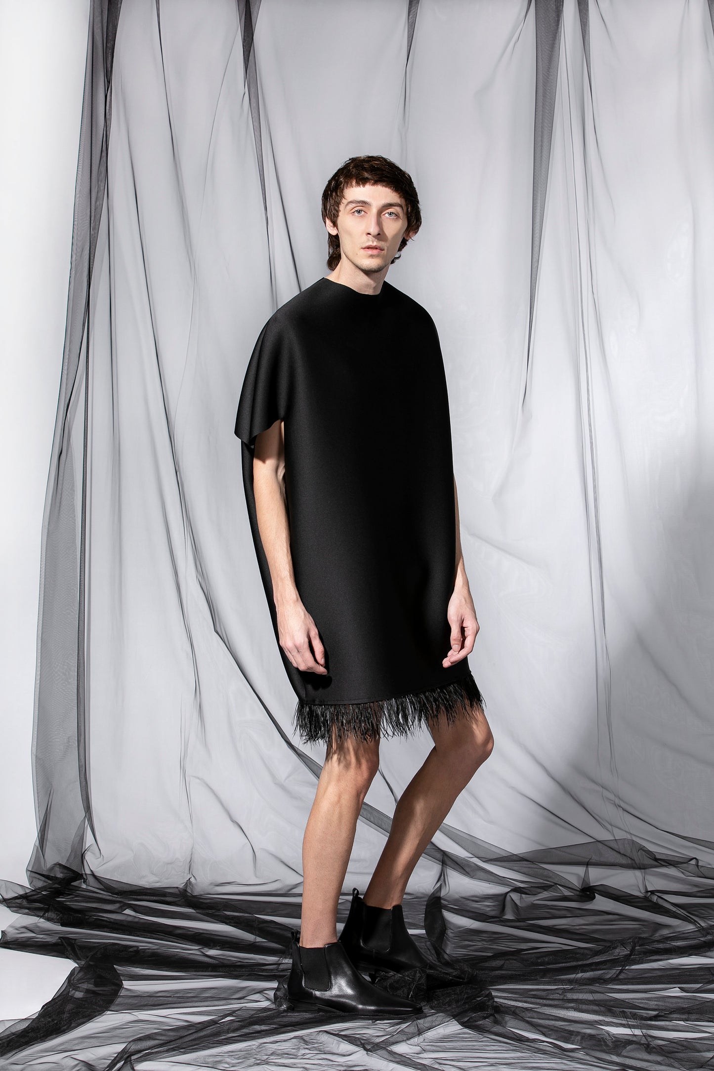 Neoprene Black Tunic Dress